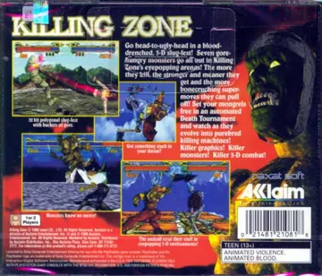 Killing Zone (US) box cover back